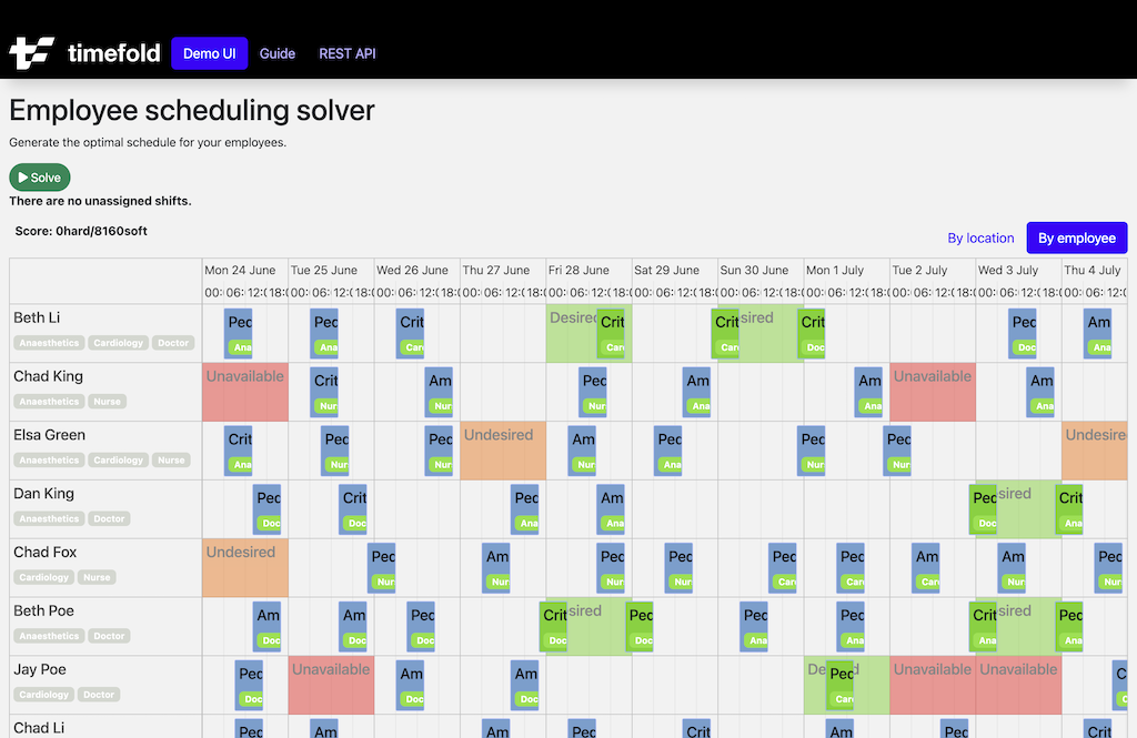 Employee Scheduling in Python